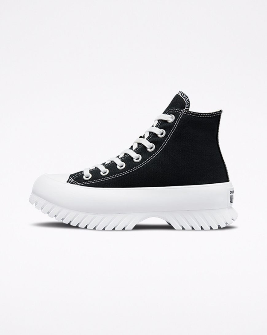 Women's Converse Chuck Taylor All Star Lugged 2.0 High Top Shoes Black / White | AU 86E41R